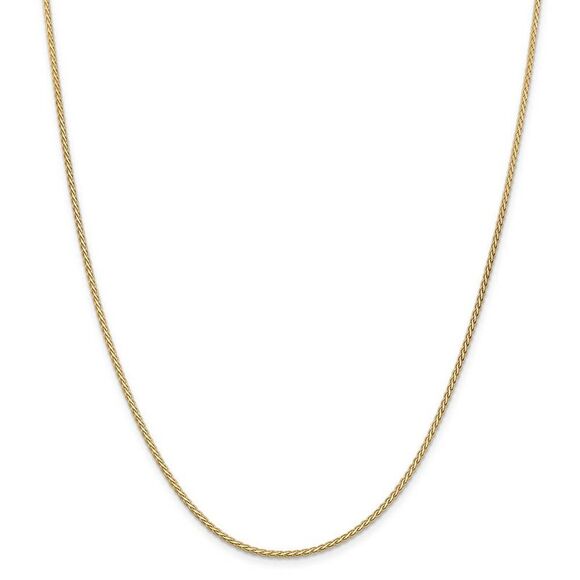 1.8mm, 14k Yellow Gold, Flat Wheat Chain Necklace, 24 Inch - Picture 3 of 8